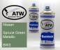 Preview: Nissan, Spruce Green Metallic, BW3: 400ml Sprühdose + 400ml Klarlack - Set, von ATW Autoteile West.